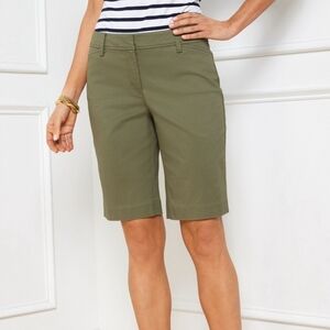 Talbots Olive Green Cotton High Rise Perfect Short Chino Shorts